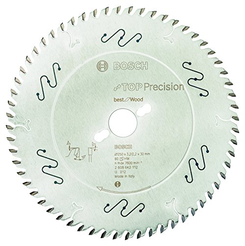 Bosch Professional Kreissägeblatt Top Precision Best für Wood, 250 x 30 x 3,2 mm, 60, 2608642112 von Bosch Accessories