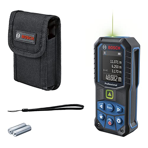 Bosch Professional Laser-Entfernungsmesser GLM 50-25 G (grüner Laser, Reichweite: bis zu 50 m, robust, IP65, ± 1,5 mm*, 2X AA-Batterie, Schlaufe, Tasche) von Bosch Professional