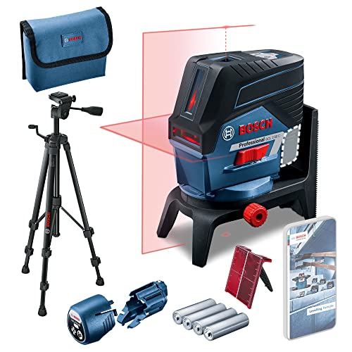 Bosch Professional Kreuzlinienlaser GCL 2-50 C (roter Laser, Innenbereich, mit App-Funktion und Halterung, Stativ BT 150, Arbeitsbereich: bis 20 m, 4x AA-Batterie, in Kartonschachtel) von Bosch Professional