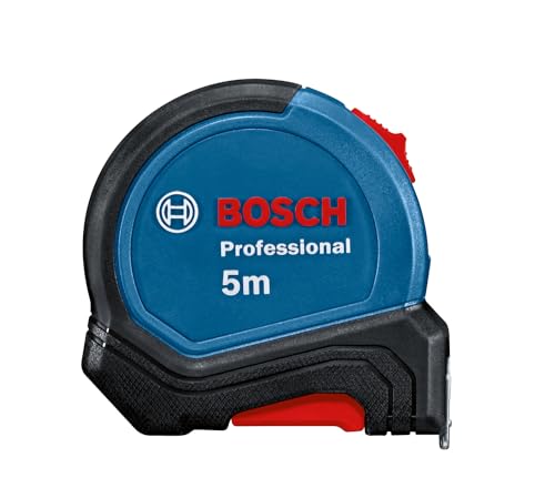 Bosch Professional Maßband 5 m (Einhandbedienung, Gürtelklemme, Magnethaken, 2 Stopp-Tasten, 27 mm Nylon-Stahlband) - Amazon Exclusive von Bosch Professional