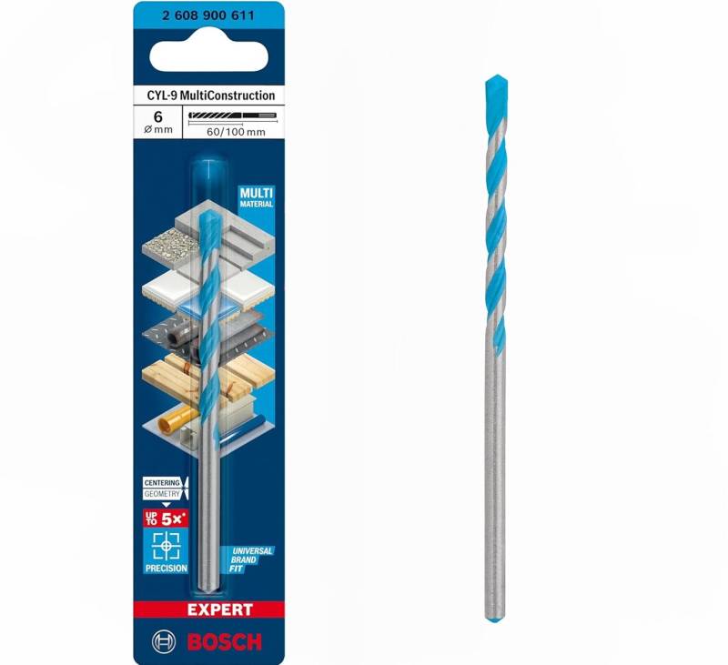 Bosch Professional Mehrzweckbohrer Bosch CYL-9 Mehrzweckbohrer Ø 6 mm EXPERT MultiContruction von Bosch Professional