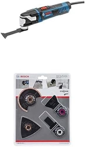 Bosch Professional Multi-Cutter GOP 40-30 (Starlock-Werkzeugaufnahme, im Karton) + Fliesen-Set 4tlg. (Mörtel und Fliesenkleber, Starlock, Zubehör für Multifunktionswerkzeuge) von Bosch Professional