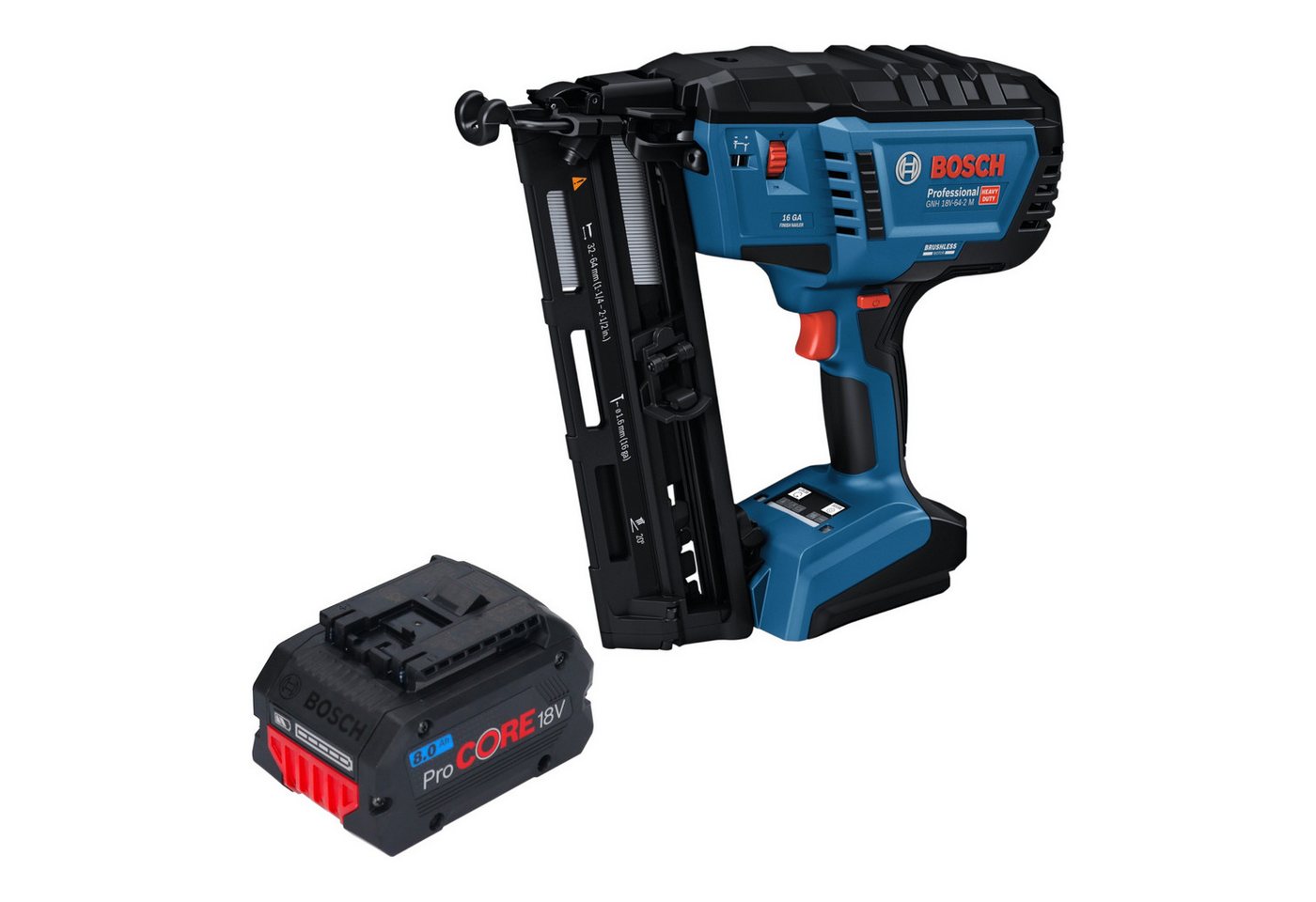 Bosch Professional Nagler GNH 18V-64-2 M Professional 18 V + 1x ProCORE Akku 8,0 Ah - ohne Lader Bosch Professional Nagler GNH 18V-64-2 M Professional 18 V + 1x ProCORE Akku 8,0 Ah - ohne Lader von Bosch Professional