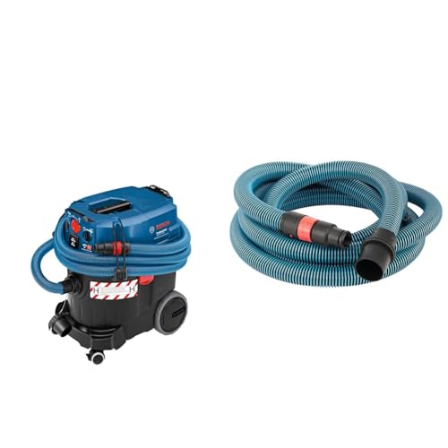 Bosch Professional Nass-/Trockensauger Gas 35 H AFC (230V, 1.200 Watt, 35 L Behälter, inkl. Schlauch, im Karton) + Schlauch, antistatisch mit Bajonettverschluss, 5 m, 35 mm, 2608000566 von Bosch Professional