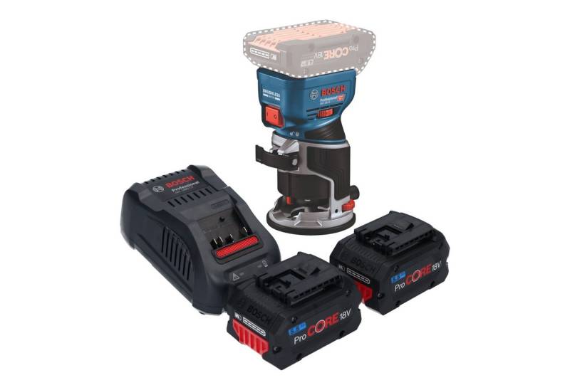 Bosch Professional Oberfräse GKF 18V-8 Professional 18 V + 2x ProCORE Akku 5,5 Ah + Ladegerät von Bosch Professional