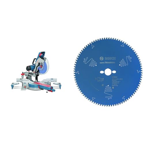 Bosch Professional Paneelsäge GCM 12 SDE (Schnittkapazität 0°: 85 x 370 mm, Sägeblattdurchmesser: 305 mm, im Karton) + Kreissägeblatt (für Aluminium, AußenØ: 305 mm, Bohrung: 30 mm, Zubehör) von Bosch Professional