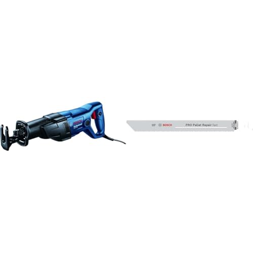 Bosch Professional Säbelsäge GSA 120, 1.200W + 5x PRO Pallet S1022HFR Repair fast Säbelsägeblatt (für Stahl, Holz mit Nägeln, Länge 200 mm, Professional Zubehör Säbelsäge) von Bosch Professional
