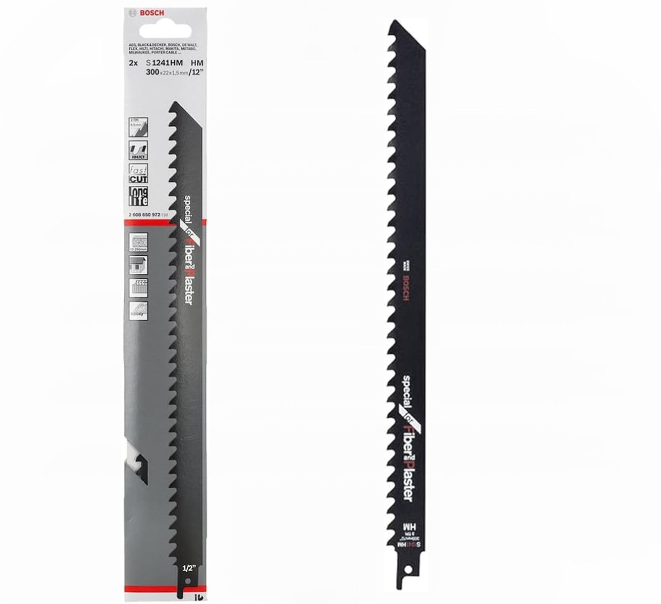 Bosch Professional Säbelsägeblatt 2 x Säbelsägeblatt S1541HM für Baustein,300 mm von Bosch Professional