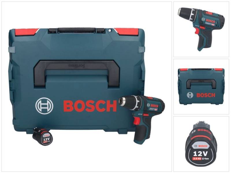 Bosch Professional Säulenbohrmaschine GSR 12V-15 Professional Akku Bohrschrauber 12 V 30 Nm + 1x Akku 3,0 A von Bosch Professional