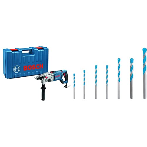 Bosch Professional Schlagbohrmaschine GSB 162-2 RE (inkl. Zusatzhandgriff, im Handwerkerkoffer) + 7x Expert CYL-9 MultiConstruction Bohrer Set (für Beton, Ø 4-12 mm, Zubehör) von Bosch Professional