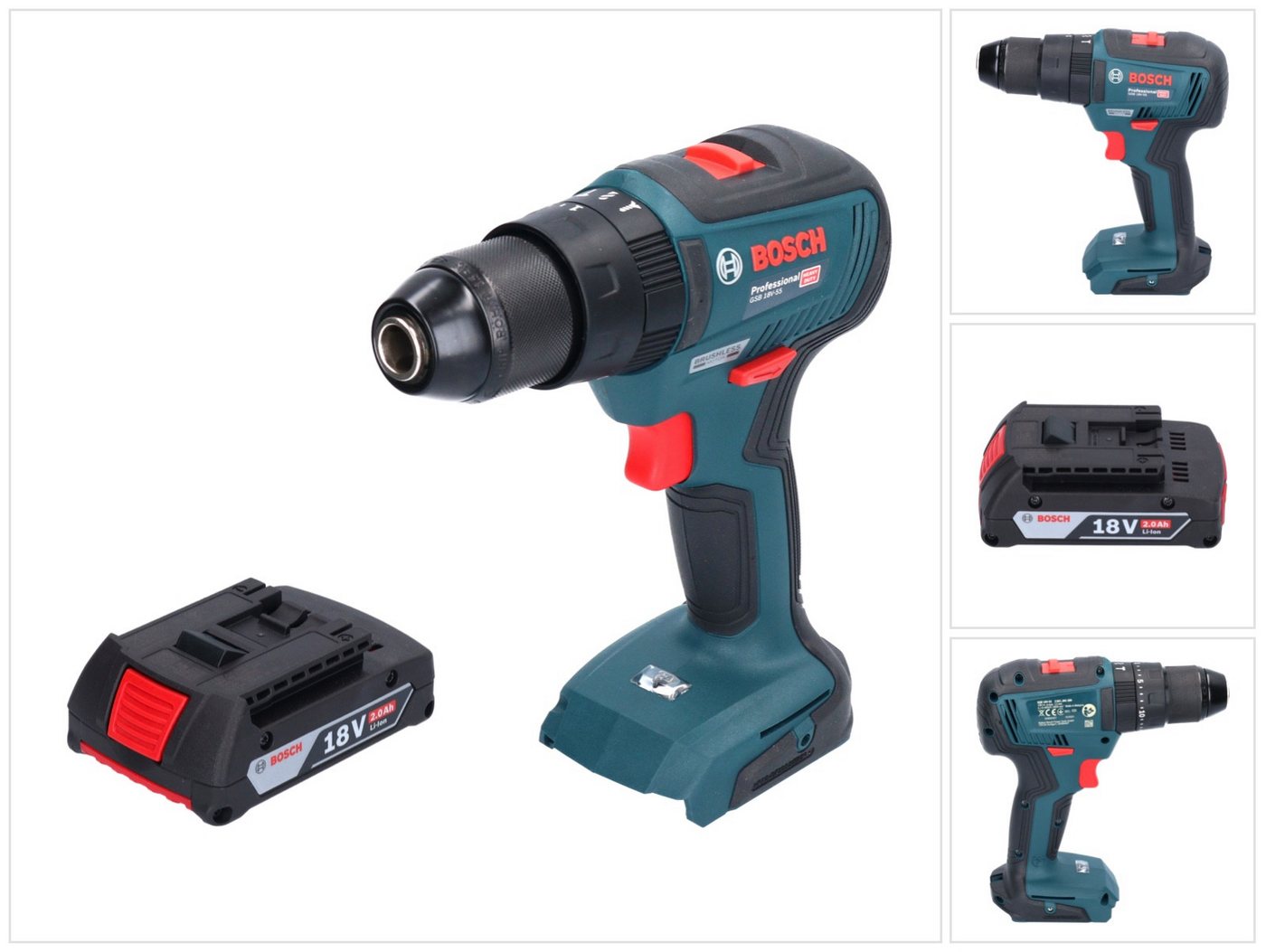 Bosch Professional Schlagbohrmaschine GSB 18V-55 Professional Akku Schlagbohrschrauber 18 V 55 Nm Brushless Bosch Professional Schlagbohrmaschine GSB 18V-55 Professional Akku Schlagbohrschrauber 18 V 55 Nm Brushless von Bosch Professional