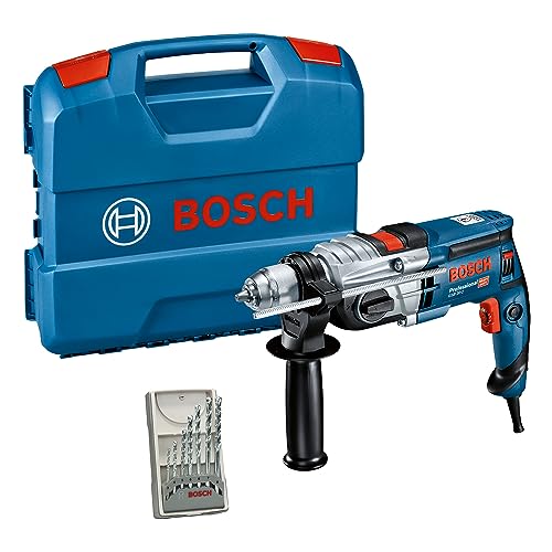 Bosch Professional Schlagbohrmaschine GSB 20-2 (Leistung 850 Watt, Leerlaufdrehzahl 3.000 min-1, mit Zubehörset, inkl. Tiefenanschlag, Schnellspannbohrfutter, Zusatzhandgriff, L-Case, Zubehör-Set) von Bosch Professional