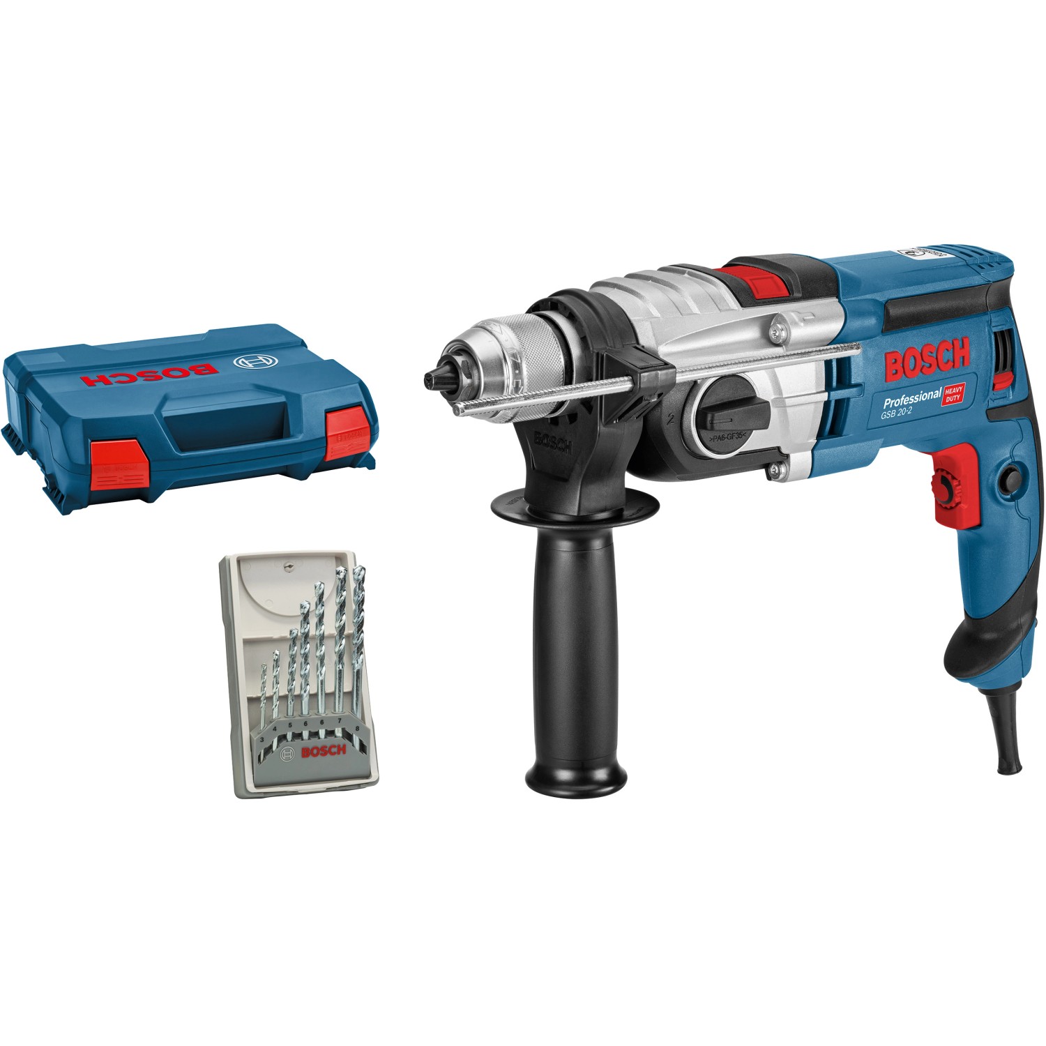 Bosch Professional Schlagbohrmaschine GSB 20-2 inkl. 7-tlg. Bohrer-Set & L-Case von Bosch Professional