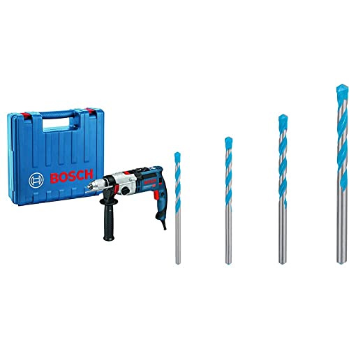 Bosch Professional Schlagbohrmaschine GSB 21-2 RCT (Bohr-Ø in Beton: 13-22 mm, Zusatzhandgriff, im Koffer) + 4x Expert CYL-9 MultiConstruction Bohrer Set (für Beton, Ø 4-8 mm, Zubehör) von Bosch Professional