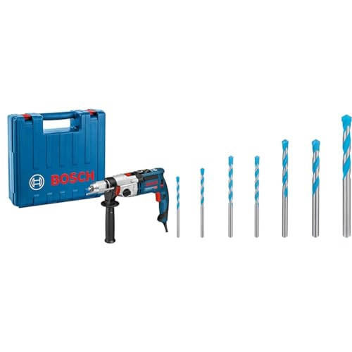Bosch Professional Schlagbohrmaschine GSB 21-2 RCT (Bohr-Ø in Beton: 13-22 mm, Zusatzhandgriff, im Koffer) + 7x Expert CYL-9 MultiConstruction Bohrer Set (für Beton, Ø 4-12 mm, Zubehör) von Bosch Professional
