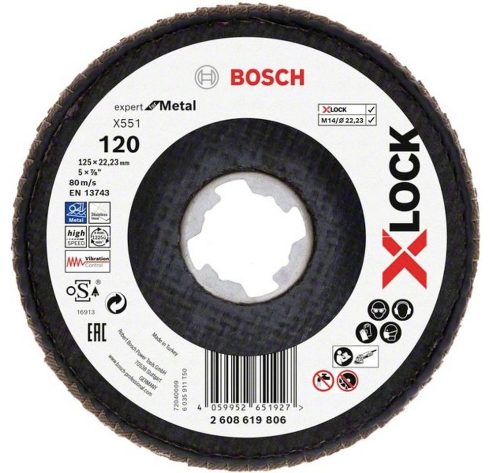 Bosch Accessories Schleifscheibe Bosch Accessories 2608619806 X551 Fächerschleifscheibe Durchmesser 125 von Bosch Accessories