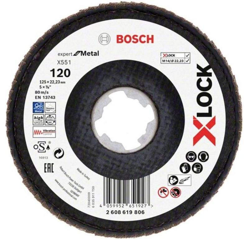 Bosch Accessories Schleifscheibe Bosch Accessories 2608619806 X551 Fächerschleifscheibe Durchmesser 125 von Bosch Accessories