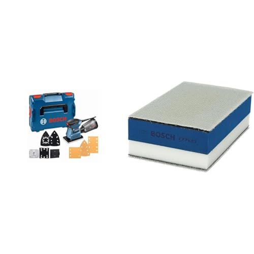 Bosch Professional Schwingschleifer GSS 160-1 A Multi (1,6 Mm Schwingkreis, In L-BOXX) + 1x Expert Dual Density Handschleifblock (für Holz, 80x 133 mm, inkl. M480 Schleifnetz 2xP80/2xP120/1xP180) von Bosch Professional