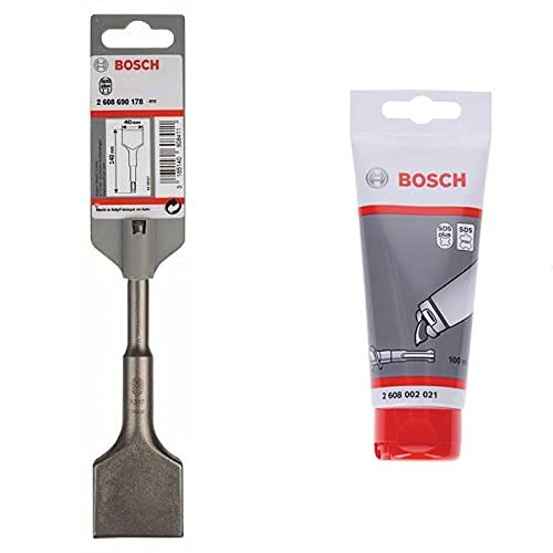 Bosch Professional Spatmeißel SDS-plus (Länge 140 mm) + Bosch Professional 100 ml Schmierfett Tube (für SDS plus & SDS max Bohrer/Meißel, Zubehör Bohrhammer) von Bosch Professional