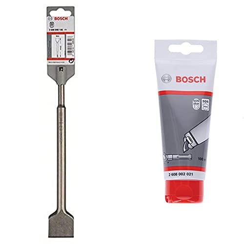 Bosch Professional Spatmeißel SDS-plus (Länge 250 mm) + Bosch Professional 100 ml Schmierfett Tube (für SDS plus & SDS max Bohrer/Meißel, Zubehör Bohrhammer) von Bosch Professional