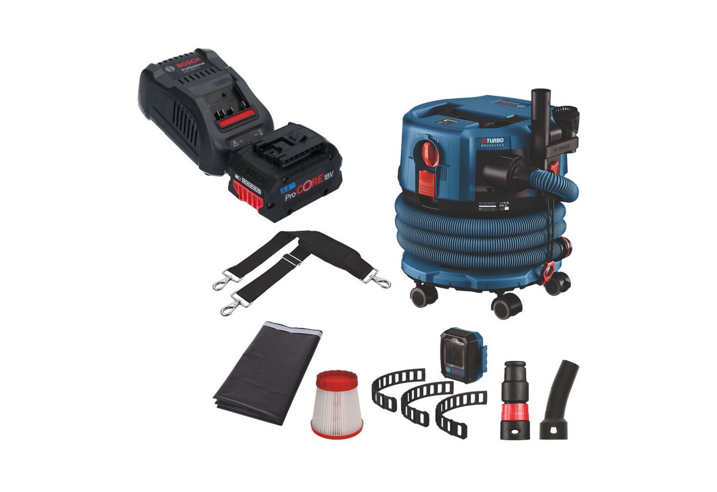 Bosch Professional Staubabsauger GAS 18V-12 MC BITURBO Brushless + 1x ProCore Akku 5,5 Ah + Lader Bosch Professional Staubabsauger GAS 18V-12 MC BITURBO Brushless + 1x ProCore Akku 5,5 Ah + Lader von Bosch Professional