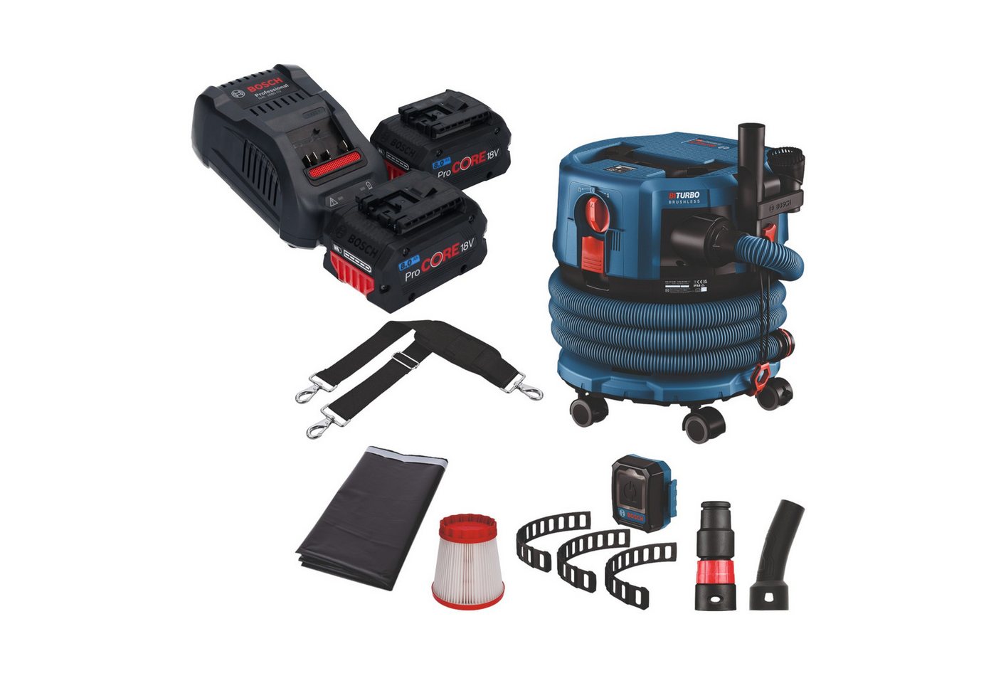 Bosch Professional Staubabsauger GAS 18V-12 MC BITURBO Brushless + 2x ProCore Akku 8,0 Ah + Lader Bosch Professional Staubabsauger GAS 18V-12 MC BITURBO Brushless + 2x ProCore Akku 8,0 Ah + Lader von Bosch Professional
