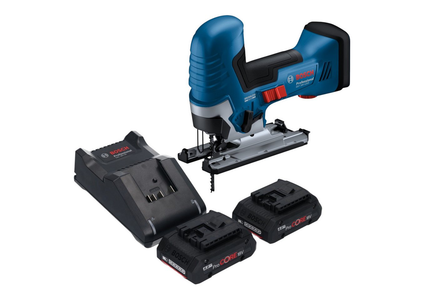 Bosch Professional Akku-Stichsäge GST 18V-125 S Professional 18 V + 2x ProCORE Akku 4,0 Ah + Lader Bosch Professional Akku-Stichsäge GST 18V-125 S Professional 18 V + 2x ProCORE Akku 4,0 Ah + Lader von Bosch Professional