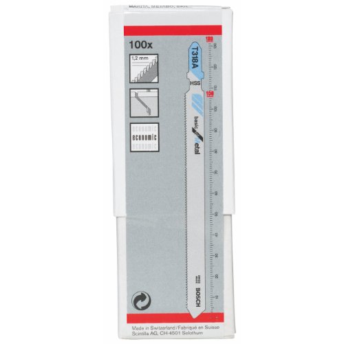 Bosch Accessories Bosch Professional 100x Stichsägeblatt T 318 A Basic for Metal (für Stahlrohre & -profile, dünnwandig, Zubehör Stichsäge) von Bosch Accessories