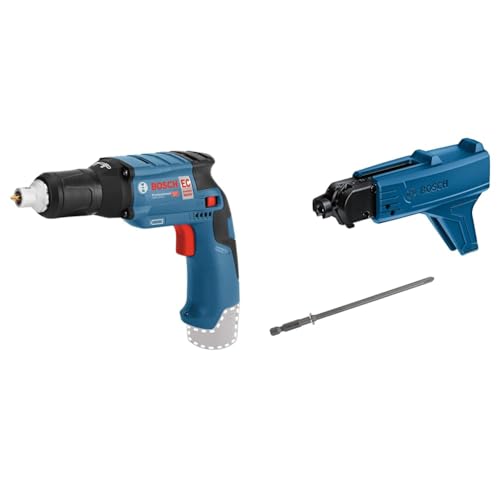 Bosch Professional System Akku Trockenbauschrauber GTB (ohne Akkus und Ladegerät, im Karton) 12 V-11 + GMA 55 Magazinaufsatz + Schnellbauschraube Grobgewinde, S-G, 3,9 x 25 mm von Bosch Professional