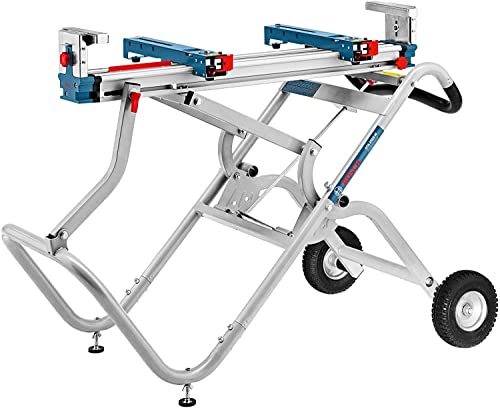 Bosch Professional Transport- und Arbeitstisch GTA 2500 W (1.044 mm Länge, Länge mit Verlängerung 2.504 mm, Gewicht 34,8 kg, inkl. Maschinenhalter, für Kapp- und Gehrungssägen), 0601B12100 von Bosch Professional