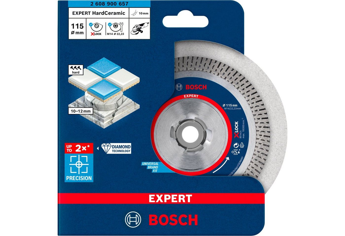 Bosch Professional Trennscheibe Bosch Professional X-LOCK Diamanttrennscheibe, Ø 115 mm von Bosch Professional