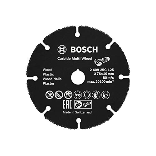 Bosch Accessories Trennscheibe Carbide Multi Wheel (für Holz, Kunststoff, Trockenbauwände, Kupferrohr, Ø 76 mm, Bohrung Ø 10 mm, Zubehör Winkelschleifer) von Bosch Accessories