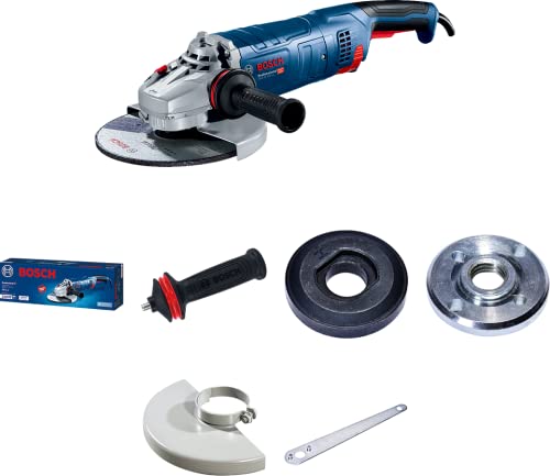 Bosch Professional GWS 24-180 JZ Angle Grinder (Leistung 2,400 Watts, Includes Anti-Vibration Additional Handle, Mounting Flange, Clamping Nut, Protective Cover, Two-Hole Key, Box) von Bosch Professional