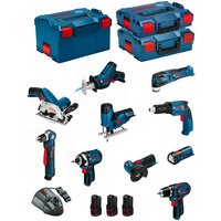 Kit 12V BMK10-28AD3(GSR12V-15+GDR12V-105+GKS12V-26+GWS12V-76+GST12V-70+GOP12V-28+GSA12V-14+GWB 12V-10+GLI12V-80+GTB12V-11) - Bosch von Bosch