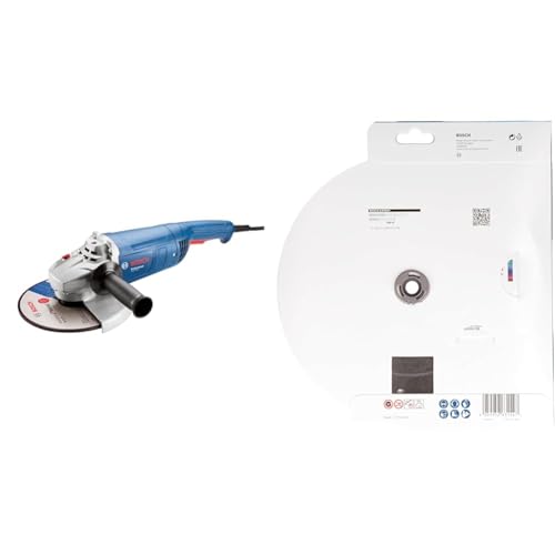 Bosch Professional kabelgebundener Winkelschleifer GWS 2000 J (230 mm) + 1x EXPERT MultiMaterial Diamanttrennscheibe (für Beton, Ziegelsteine, Weichgestein, Dachziegeln, Ø230x22,23 mm, Zubehör) von Bosch Professional