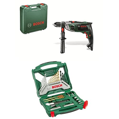 Bosch Schlagbohrmaschine AdvancedImpact 900 (Zusatzhandgriff, Tiefenanschlag, Koffer) + 50tlg. X-Line Titanium-Bohrer und Schrauber Set (Holz, Stein und Metall) von Bosch Professional