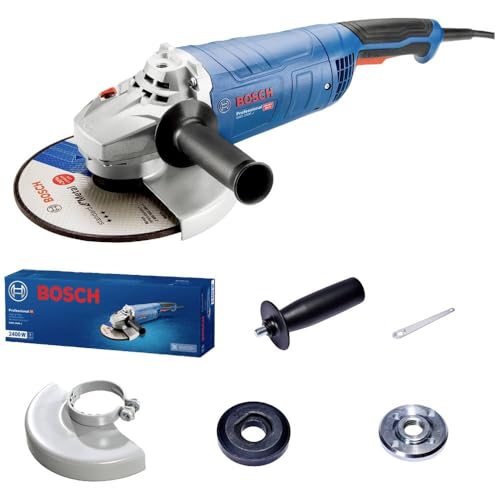 Bosch Professional Winkelschleifer GWS 2400 J (Scheiben-Ø 230mm, Leistung 2.400 W, inkl. Zweilochschlüssel, Schutzhaube, Aufnahmeflansch, Spannmutter, Zusatzhandgriff) von Bosch Professional