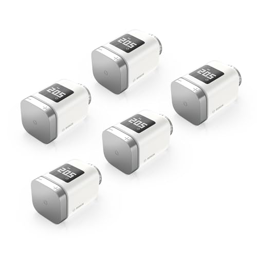 Bosch Smart Home Heizkörperthermostat II, smartes Thermostat mit App-Funktion, kompatibel mit Amazon Alexa, Apple HomeKit, Google Home (Packung mit 5) von Bosch Smart Home