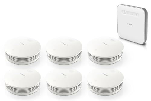 Bosch Smart Home Warnung bei Feuer-Set, 6X Rauchmelder II, 1x Controller II, Funkrauchmelder mit WLAN und App-Funktion, mit austauschbarer Batterie, kompatibel mit Apple HomeKit Bosch Smart Home Warnung bei Feuer-Set, 6X Rauchmelder II, 1x Controller II, Funkrauchmelder mit WLAN und App-Funktion, mit austauschbarer Batterie, kompatibel mit Apple HomeKit von Bosch Smart Home