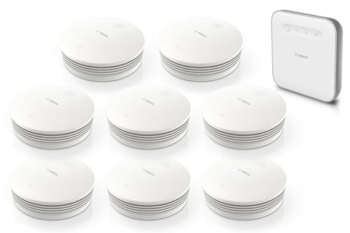 Bosch Smart Home Warnung bei Feuer-Set, 8X Rauchmelder II, 1x Controller II, Funkrauchmelder mit WLAN und App-Funktion, mit austauschbarer Batterie, kompatibel mit Apple HomeKit von Bosch