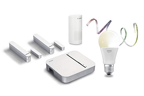 Bosch Smart Home & LEDVANCE Sicherheit Starter Set mit App-Funktion und integrierten LED Lampen (kompatibel mit Apple HomeKit) von Bosch Smart Home