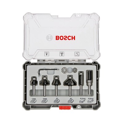 6-teiliges Rand- und Kantenfräser-Set, 8-mm-Schaft. Für Handfräsen (2607017469) von Bosch