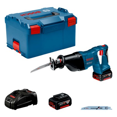 Akku-Säbelsäge GSA 18 V-LI, mit 2x 5,0 Ah Li-Ion Akku, L-BOXX (060164J00B) von Bosch