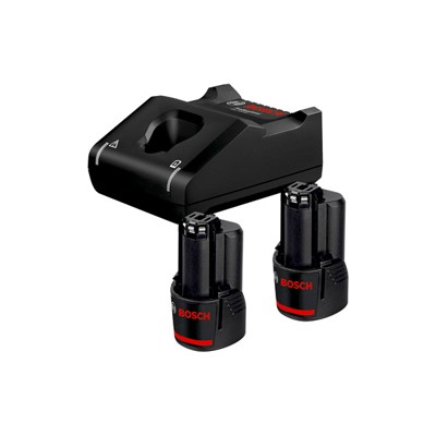 Akku Starter-Set: 2 x GBA 12 Volt, 3.0 Ah und GAL 12V-40 (1600A019RD) von Bosch