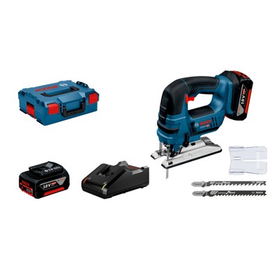 Akku-Stichsäge GST 18V-LI B, L-BOXX 136, 2 x Li-Ion-Akku 4,0 Ah, Stichsägeblatt von Bosch