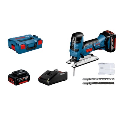 Akku-Stichsäge GST 18V-LI S, L-BOXX 136, 2 x Li-Ion-Akku 4,0 Ah, Stichsägeblatt von Bosch