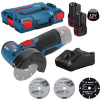 Bosch - Akku-Winkelschleifer gws 12V-76 ø 76 mm / 2x 2,0 Ah Akku + Ladegerät in L-Boxx von Bosch