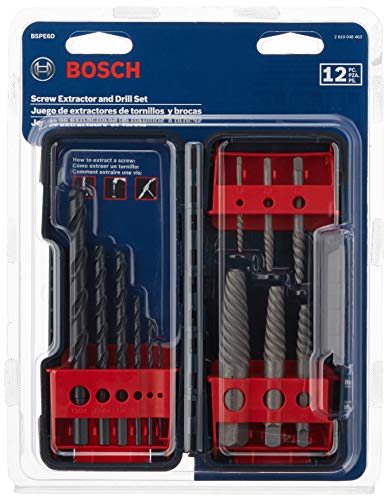 BOSCH BSPE6D Schraubenausdreher aus kohlenstoffreichem Stahl mit Spiralnuten, 12-teiliges Set, ideal zum Entfernen von abisolierten Schrauben, Bolzen, Befestigungselementen von Bosch