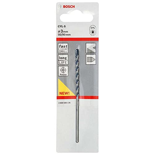 Bosch Professional 1x CYL-5 Betonbohrer (für Beton, Ø 3 x 90 mm, Robust Line, Zubehör Schlagbohrmaschine) Bosch Professional 1x CYL-5 Betonbohrer (für Beton, Ø 3 x 90 mm, Robust Line, Zubehör Schlagbohrmaschine) von Bosch