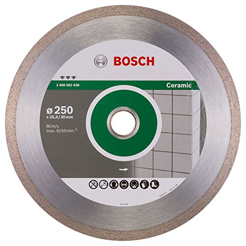 Bosch Accessories Bosch Professional Diamanttrennscheibe Best für Ceramic, 250 x 30/25,40 x 2,4 x 10 mm, 2608602638 von Bosch Professional